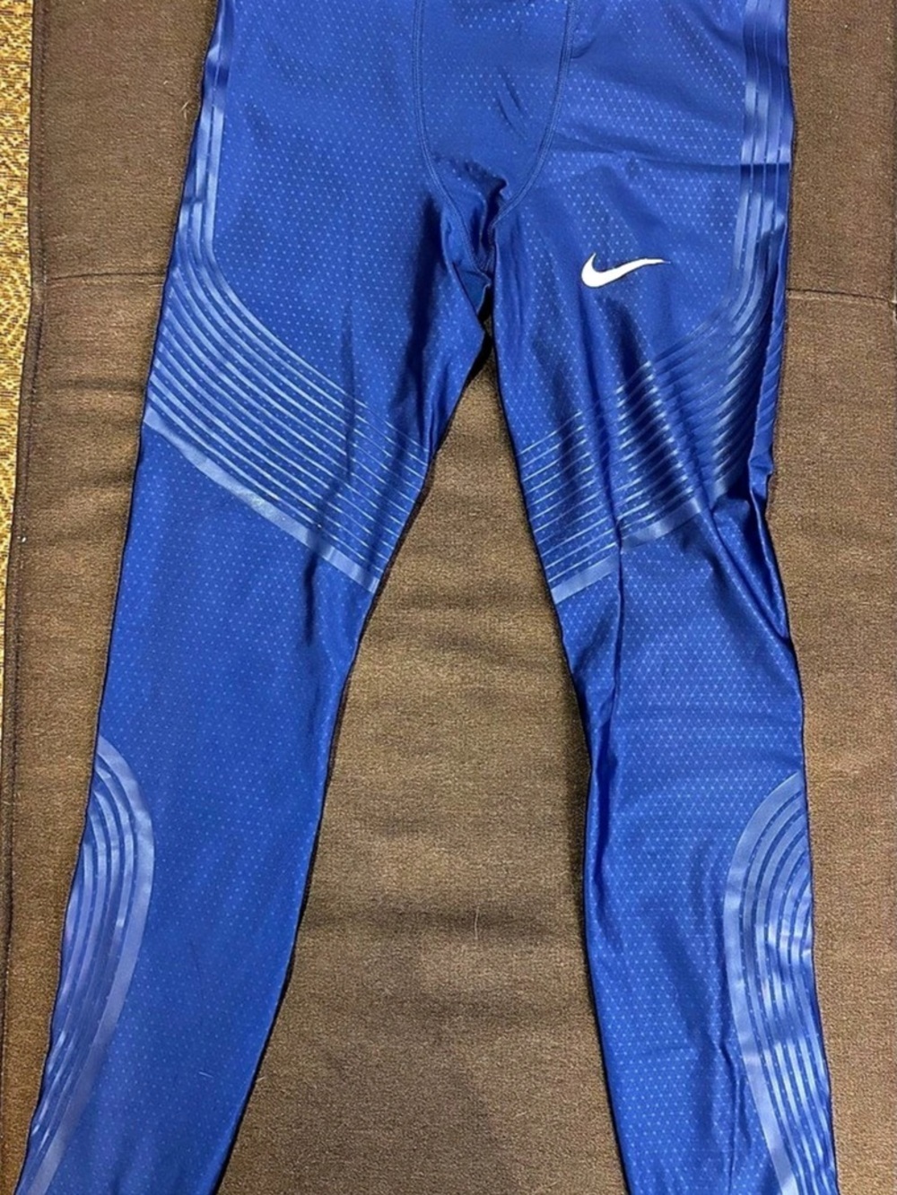 Nike Epic Luxe Run Division Flash Tights Blue RARE USATF OFFICIAL gear.